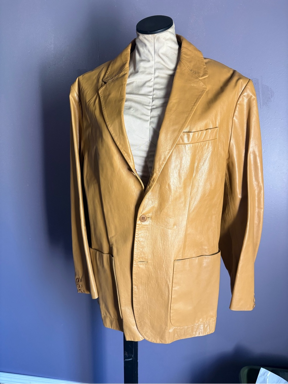 Theory Men's Mustard Tan Leather Blazer